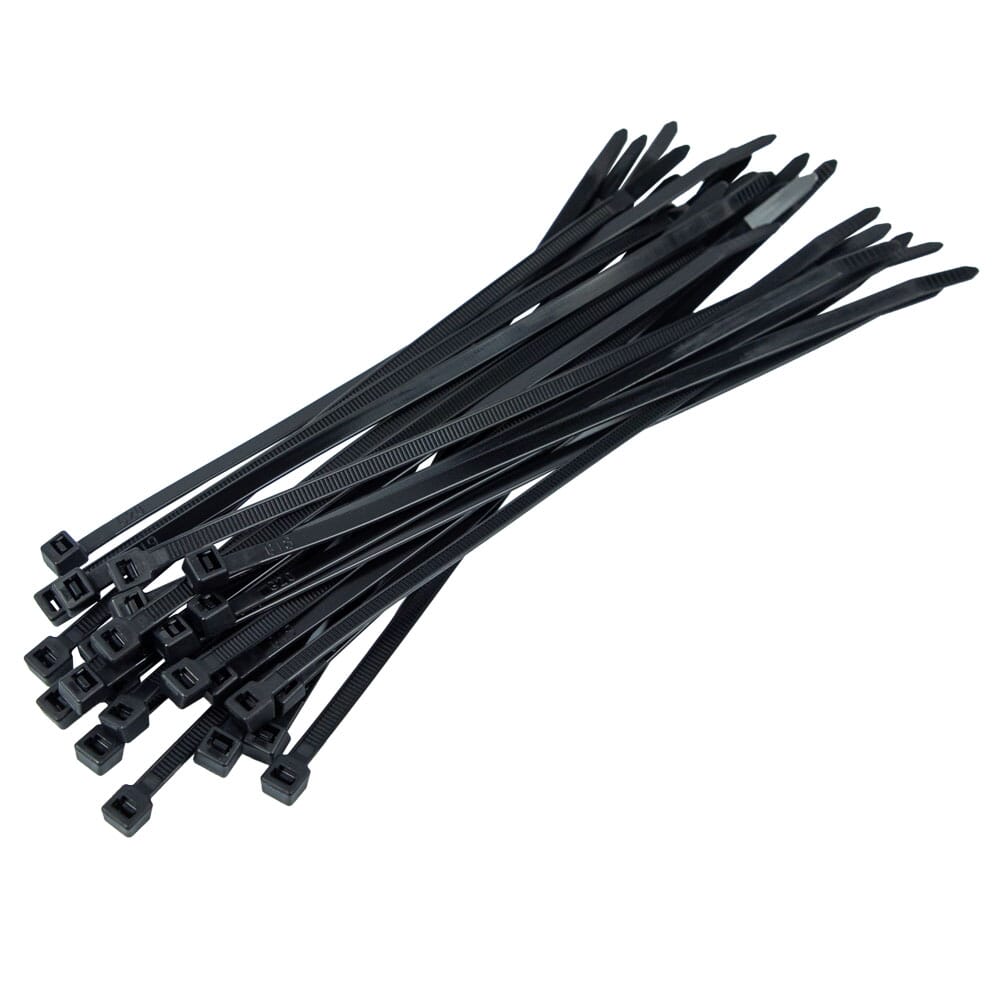Cable Ties, 8 in Black Standard Duty, 25-Pack